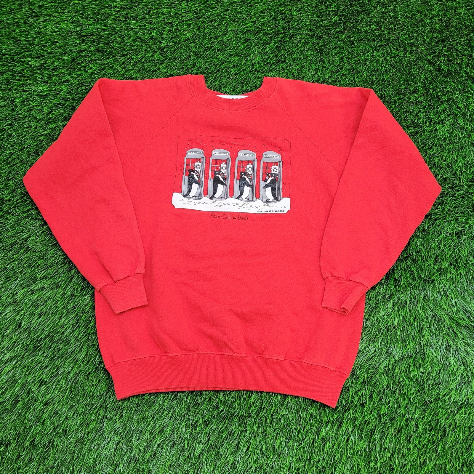 Vintage Penguins Sweatshirt Womens Medium 19x21 Usa
